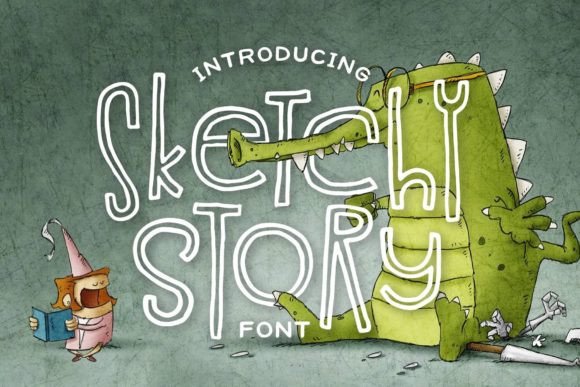 Sketchy Story: A Hand-Drawn Display Font for Crafters and Product Designers