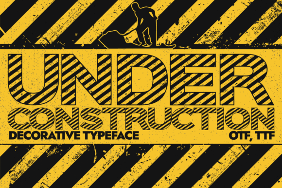 Under Construction Font: A Playful Display Typeface for Web Designers